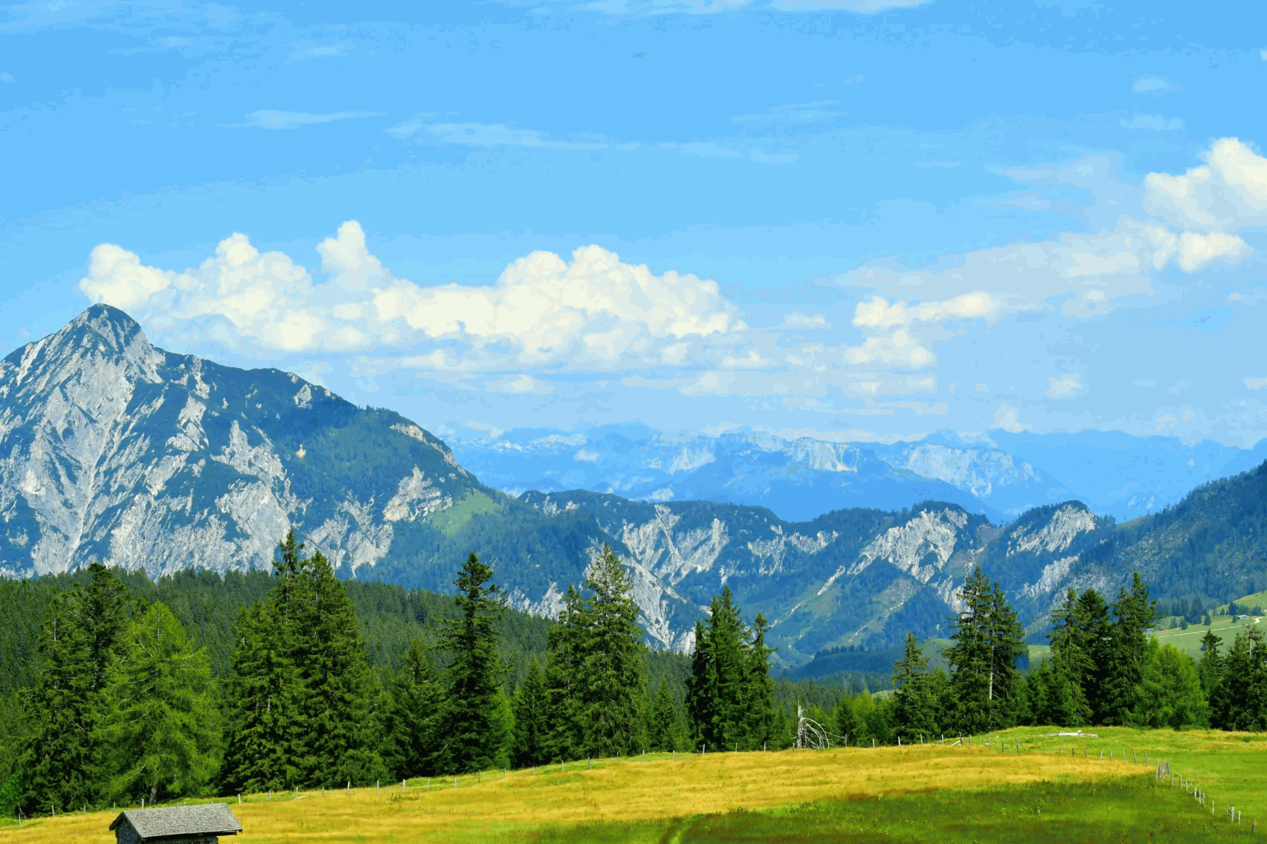 the  beautiful view of mountains in austria